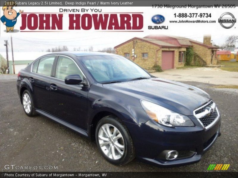 Deep Indigo Pearl / Warm Ivory Leather 2013 Subaru Legacy 2.5i Limited