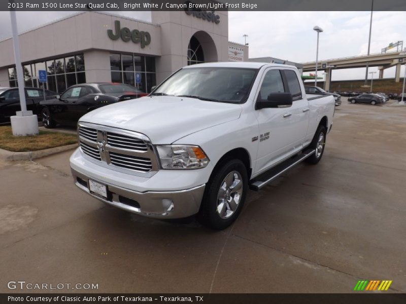 Bright White / Canyon Brown/Light Frost Beige 2013 Ram 1500 Lone Star Quad Cab
