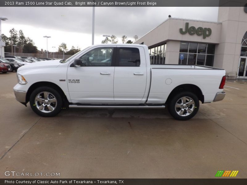 Bright White / Canyon Brown/Light Frost Beige 2013 Ram 1500 Lone Star Quad Cab