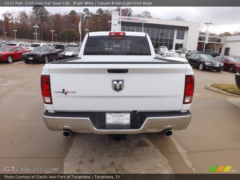 Bright White / Canyon Brown/Light Frost Beige 2013 Ram 1500 Lone Star Quad Cab
