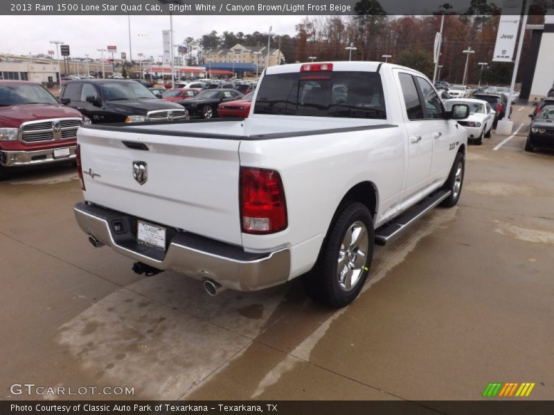 Bright White / Canyon Brown/Light Frost Beige 2013 Ram 1500 Lone Star Quad Cab