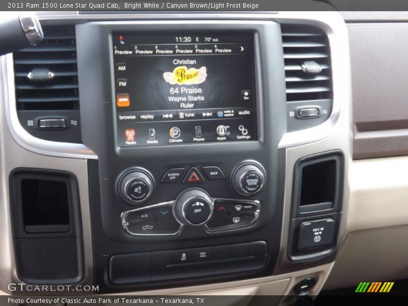 Bright White / Canyon Brown/Light Frost Beige 2013 Ram 1500 Lone Star Quad Cab