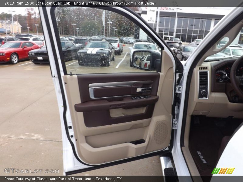 Bright White / Canyon Brown/Light Frost Beige 2013 Ram 1500 Lone Star Quad Cab