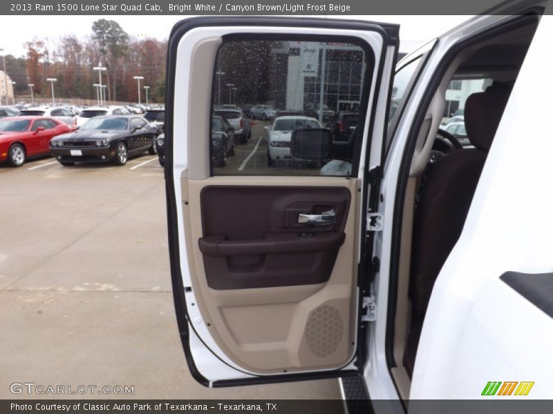 Bright White / Canyon Brown/Light Frost Beige 2013 Ram 1500 Lone Star Quad Cab