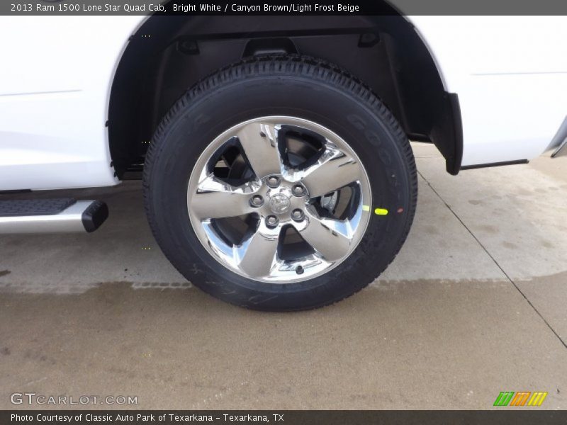 Bright White / Canyon Brown/Light Frost Beige 2013 Ram 1500 Lone Star Quad Cab