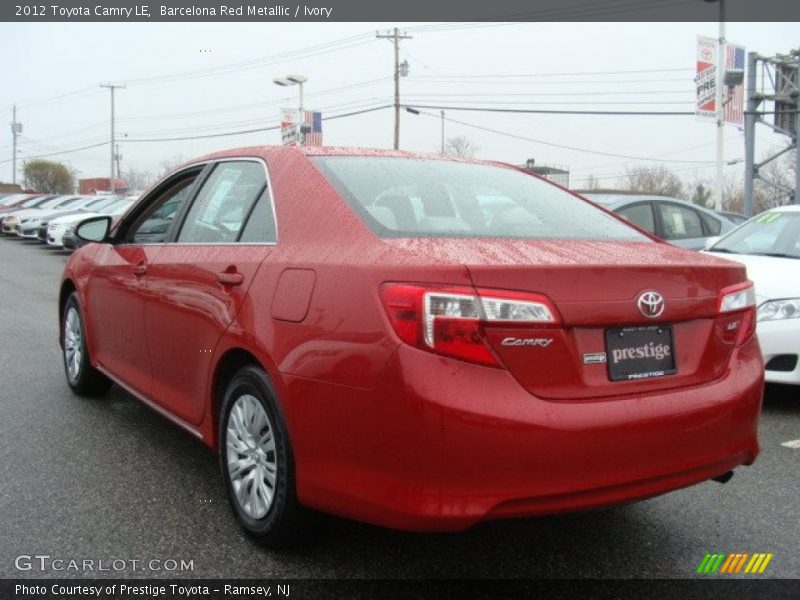 Barcelona Red Metallic / Ivory 2012 Toyota Camry LE