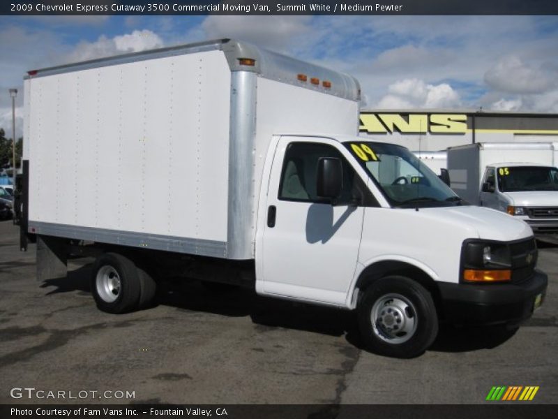 Summit White / Medium Pewter 2009 Chevrolet Express Cutaway 3500 Commercial Moving Van