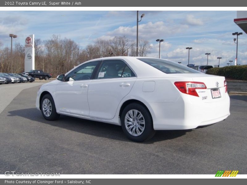 Super White / Ash 2012 Toyota Camry LE