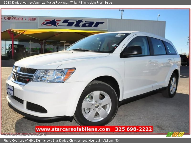 White / Black/Light Frost Beige 2013 Dodge Journey American Value Package