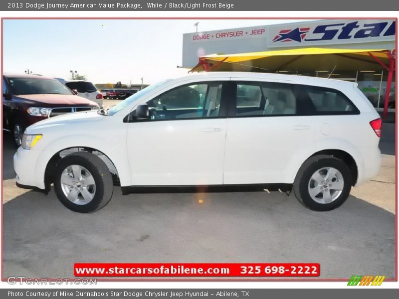 White / Black/Light Frost Beige 2013 Dodge Journey American Value Package