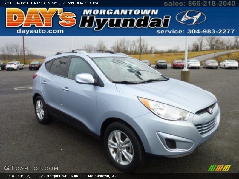 Aurora Blue / Taupe 2011 Hyundai Tucson GLS AWD