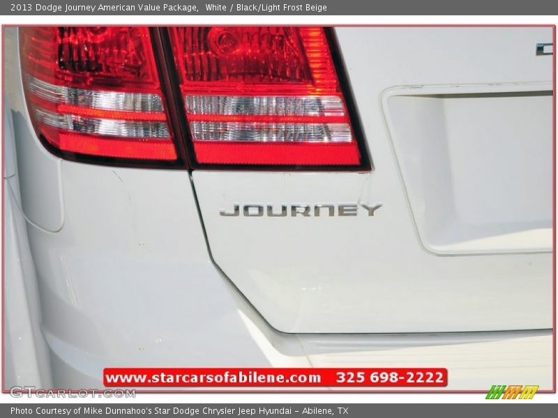 White / Black/Light Frost Beige 2013 Dodge Journey American Value Package