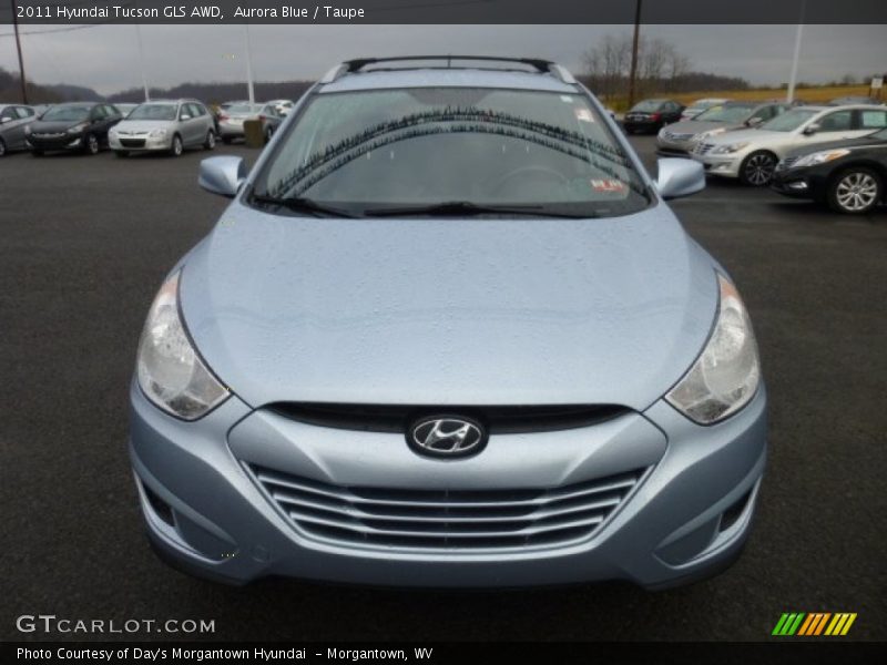 Aurora Blue / Taupe 2011 Hyundai Tucson GLS AWD