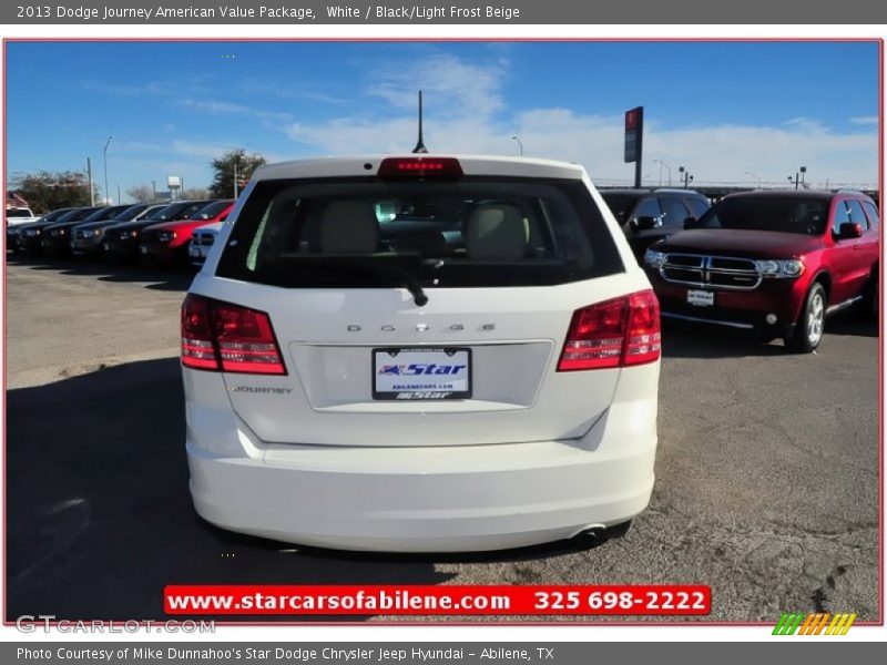 White / Black/Light Frost Beige 2013 Dodge Journey American Value Package