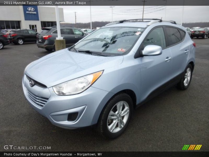 Aurora Blue / Taupe 2011 Hyundai Tucson GLS AWD
