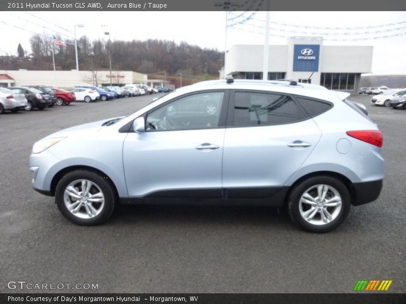 Aurora Blue / Taupe 2011 Hyundai Tucson GLS AWD