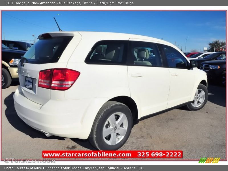 White / Black/Light Frost Beige 2013 Dodge Journey American Value Package