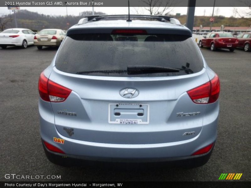 Aurora Blue / Taupe 2011 Hyundai Tucson GLS AWD