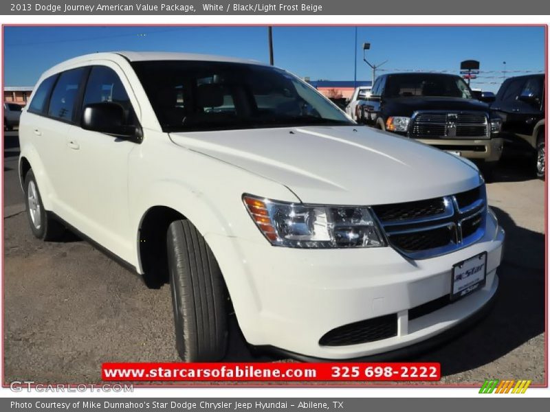 White / Black/Light Frost Beige 2013 Dodge Journey American Value Package