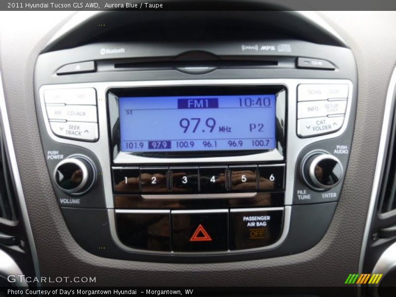 Aurora Blue / Taupe 2011 Hyundai Tucson GLS AWD