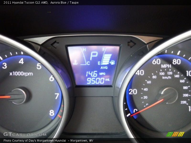 Aurora Blue / Taupe 2011 Hyundai Tucson GLS AWD