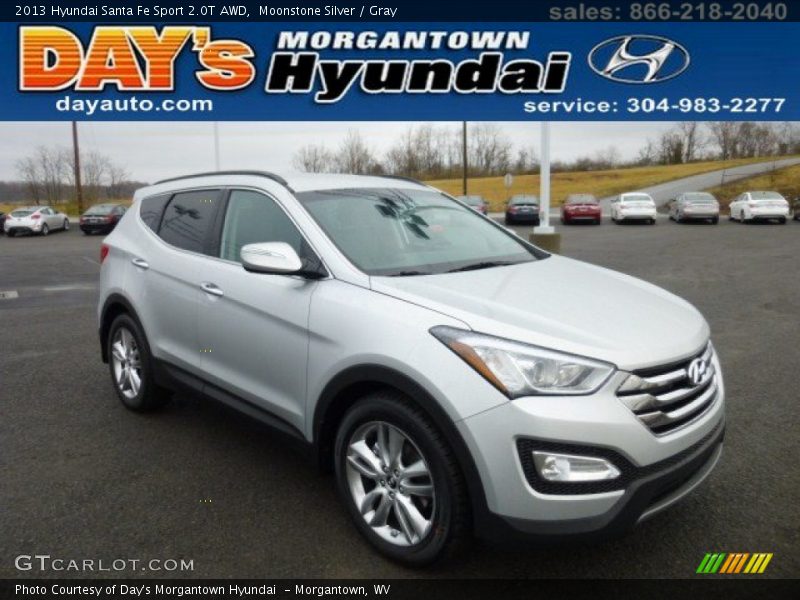 Moonstone Silver / Gray 2013 Hyundai Santa Fe Sport 2.0T AWD