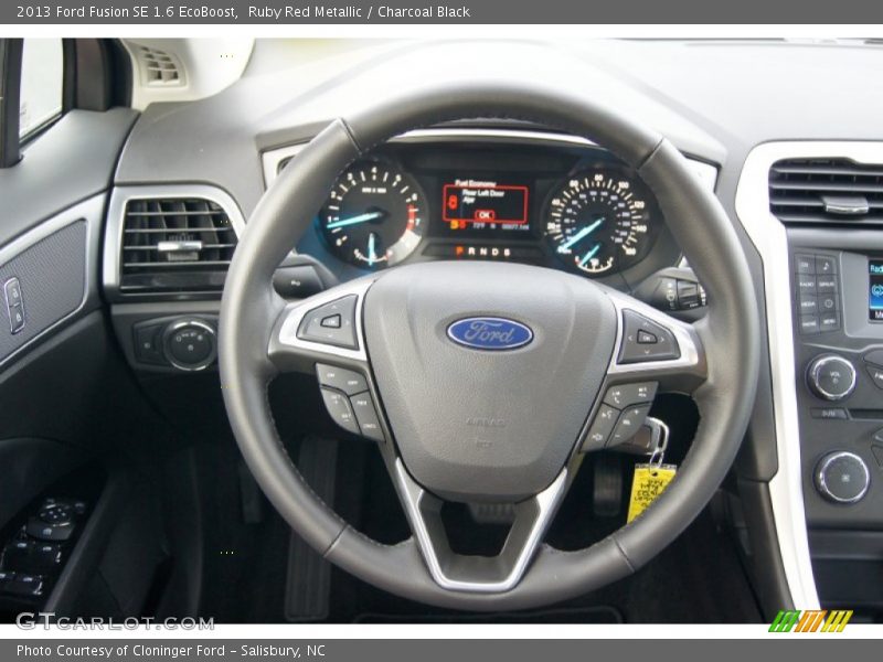 Ruby Red Metallic / Charcoal Black 2013 Ford Fusion SE 1.6 EcoBoost