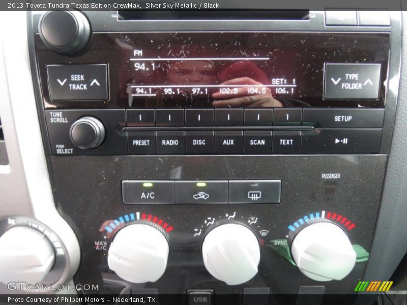 Silver Sky Metallic / Black 2013 Toyota Tundra Texas Edition CrewMax