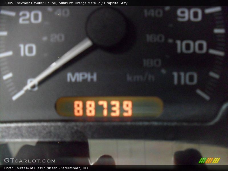 Sunburst Orange Metallic / Graphite Gray 2005 Chevrolet Cavalier Coupe