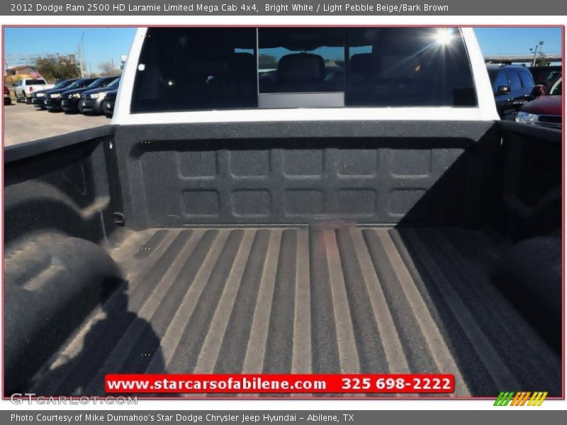 Bright White / Light Pebble Beige/Bark Brown 2012 Dodge Ram 2500 HD Laramie Limited Mega Cab 4x4