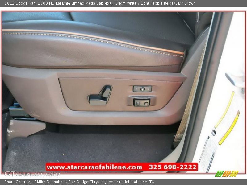 Bright White / Light Pebble Beige/Bark Brown 2012 Dodge Ram 2500 HD Laramie Limited Mega Cab 4x4