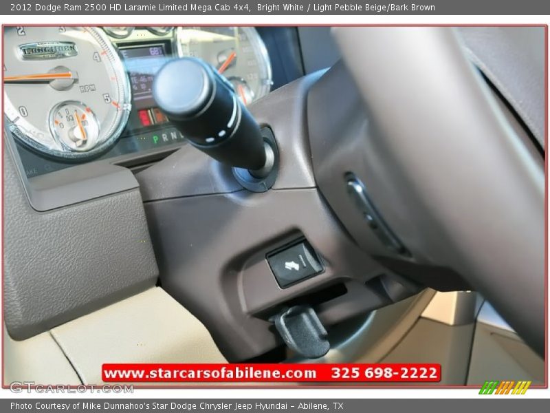 Bright White / Light Pebble Beige/Bark Brown 2012 Dodge Ram 2500 HD Laramie Limited Mega Cab 4x4