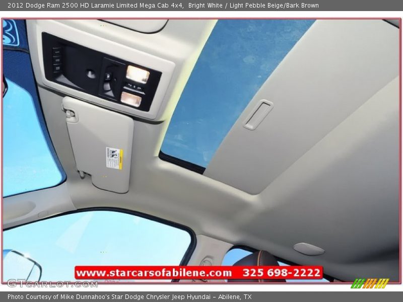 Bright White / Light Pebble Beige/Bark Brown 2012 Dodge Ram 2500 HD Laramie Limited Mega Cab 4x4