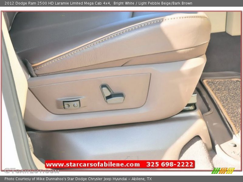 Bright White / Light Pebble Beige/Bark Brown 2012 Dodge Ram 2500 HD Laramie Limited Mega Cab 4x4