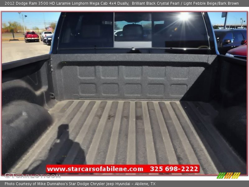 Brilliant Black Crystal Pearl / Light Pebble Beige/Bark Brown 2012 Dodge Ram 3500 HD Laramie Longhorn Mega Cab 4x4 Dually