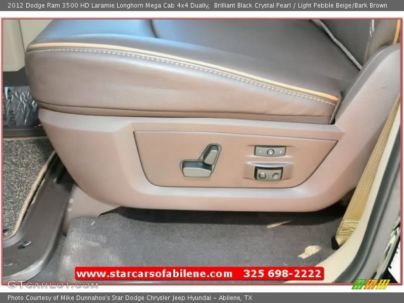Brilliant Black Crystal Pearl / Light Pebble Beige/Bark Brown 2012 Dodge Ram 3500 HD Laramie Longhorn Mega Cab 4x4 Dually