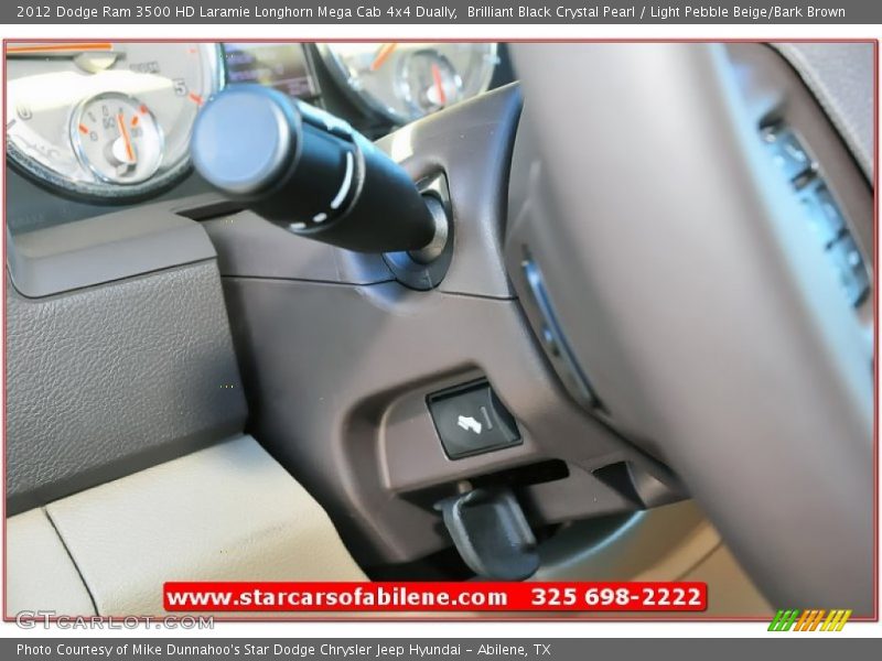 Brilliant Black Crystal Pearl / Light Pebble Beige/Bark Brown 2012 Dodge Ram 3500 HD Laramie Longhorn Mega Cab 4x4 Dually