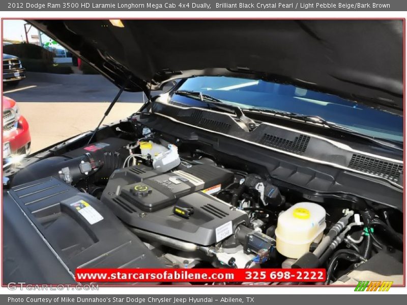 Brilliant Black Crystal Pearl / Light Pebble Beige/Bark Brown 2012 Dodge Ram 3500 HD Laramie Longhorn Mega Cab 4x4 Dually