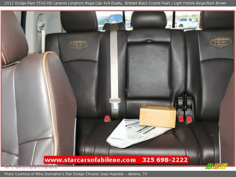 Brilliant Black Crystal Pearl / Light Pebble Beige/Bark Brown 2012 Dodge Ram 3500 HD Laramie Longhorn Mega Cab 4x4 Dually