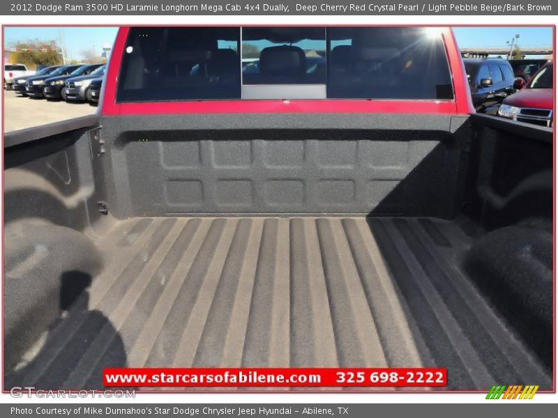 Deep Cherry Red Crystal Pearl / Light Pebble Beige/Bark Brown 2012 Dodge Ram 3500 HD Laramie Longhorn Mega Cab 4x4 Dually