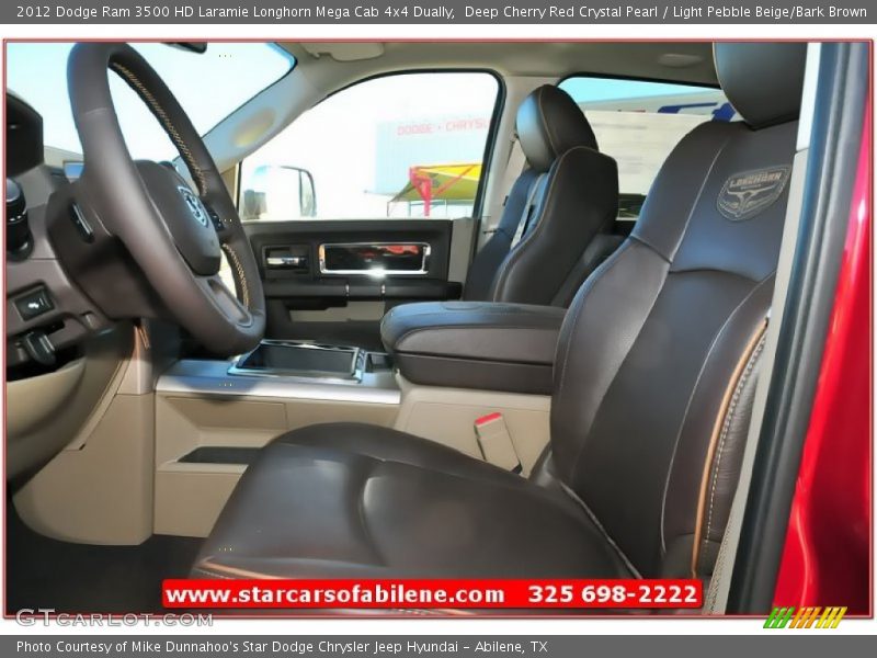 Deep Cherry Red Crystal Pearl / Light Pebble Beige/Bark Brown 2012 Dodge Ram 3500 HD Laramie Longhorn Mega Cab 4x4 Dually