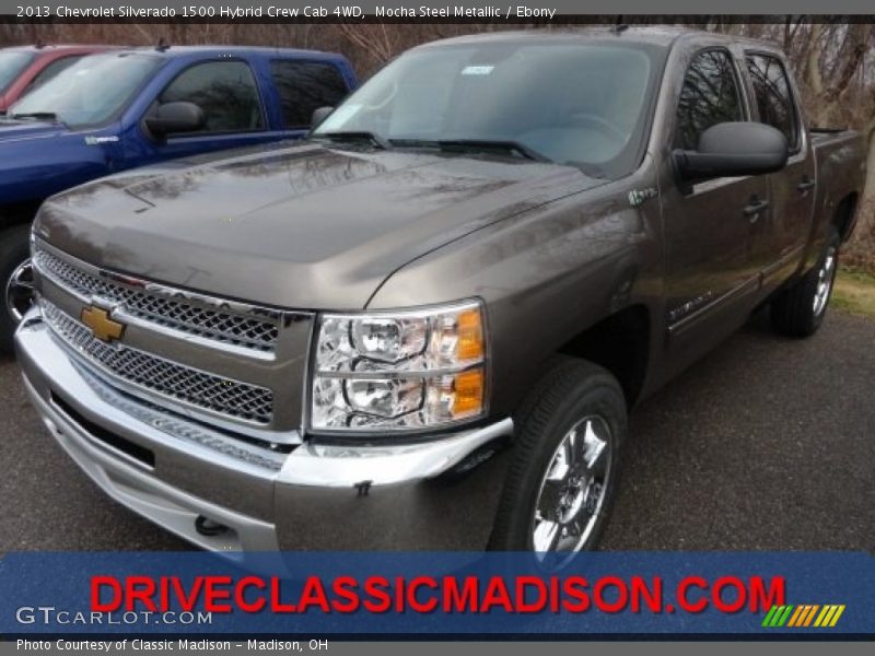 Mocha Steel Metallic / Ebony 2013 Chevrolet Silverado 1500 Hybrid Crew Cab 4WD