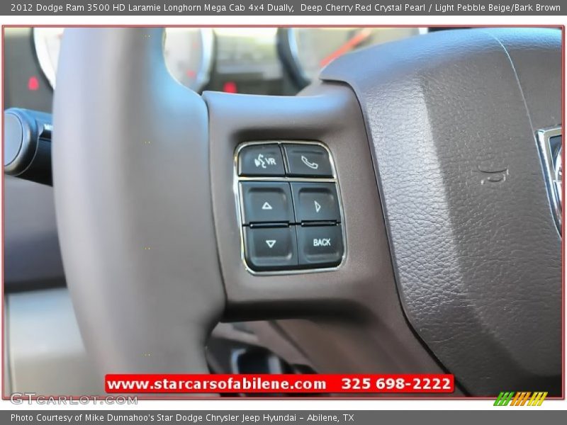 Deep Cherry Red Crystal Pearl / Light Pebble Beige/Bark Brown 2012 Dodge Ram 3500 HD Laramie Longhorn Mega Cab 4x4 Dually