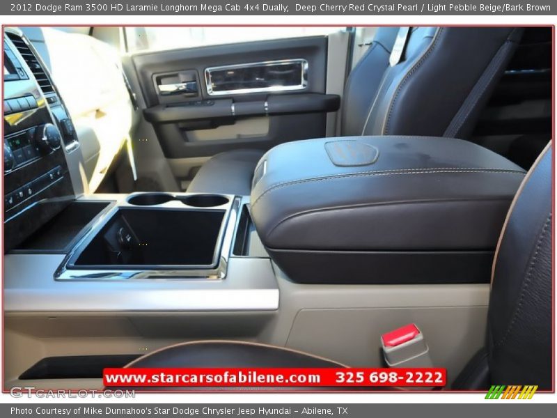 Deep Cherry Red Crystal Pearl / Light Pebble Beige/Bark Brown 2012 Dodge Ram 3500 HD Laramie Longhorn Mega Cab 4x4 Dually