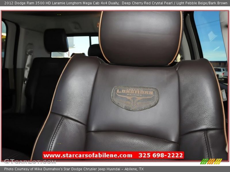 Deep Cherry Red Crystal Pearl / Light Pebble Beige/Bark Brown 2012 Dodge Ram 3500 HD Laramie Longhorn Mega Cab 4x4 Dually