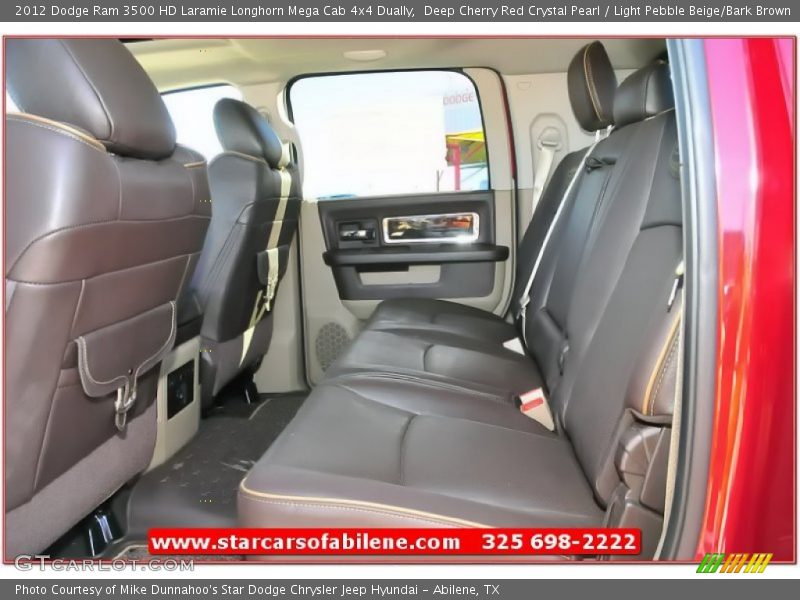 Deep Cherry Red Crystal Pearl / Light Pebble Beige/Bark Brown 2012 Dodge Ram 3500 HD Laramie Longhorn Mega Cab 4x4 Dually