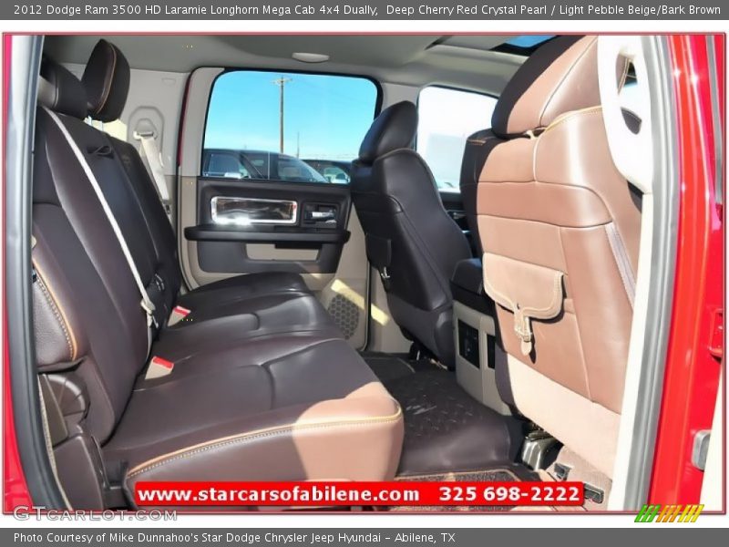 Deep Cherry Red Crystal Pearl / Light Pebble Beige/Bark Brown 2012 Dodge Ram 3500 HD Laramie Longhorn Mega Cab 4x4 Dually