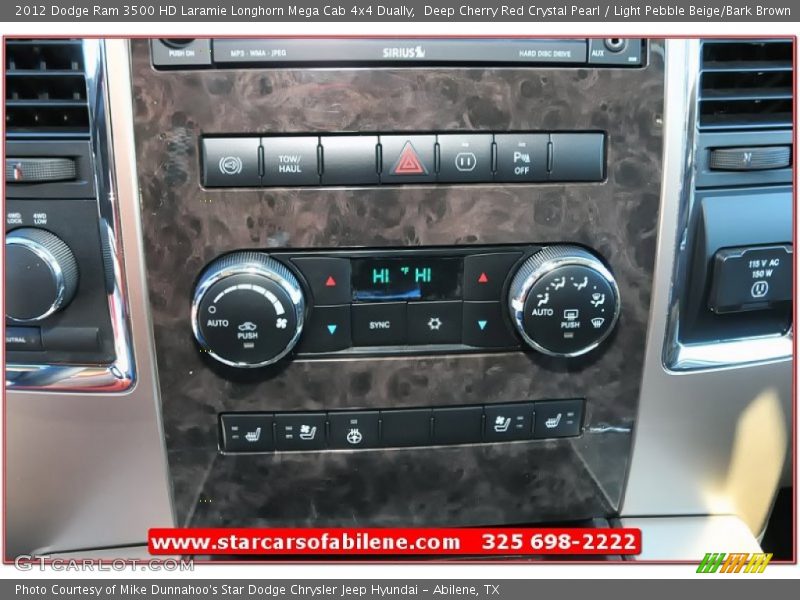 Deep Cherry Red Crystal Pearl / Light Pebble Beige/Bark Brown 2012 Dodge Ram 3500 HD Laramie Longhorn Mega Cab 4x4 Dually
