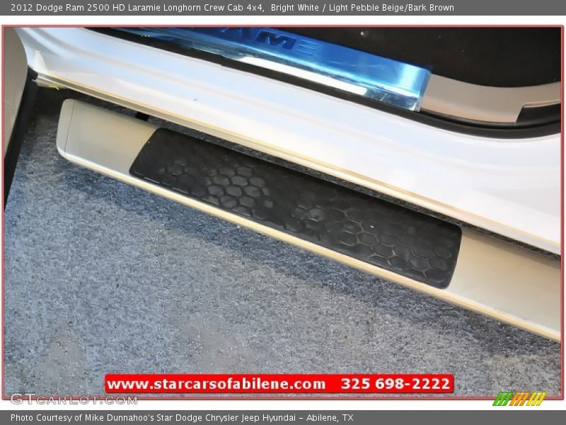 Bright White / Light Pebble Beige/Bark Brown 2012 Dodge Ram 2500 HD Laramie Longhorn Crew Cab 4x4