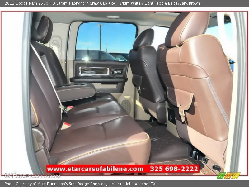 Bright White / Light Pebble Beige/Bark Brown 2012 Dodge Ram 2500 HD Laramie Longhorn Crew Cab 4x4